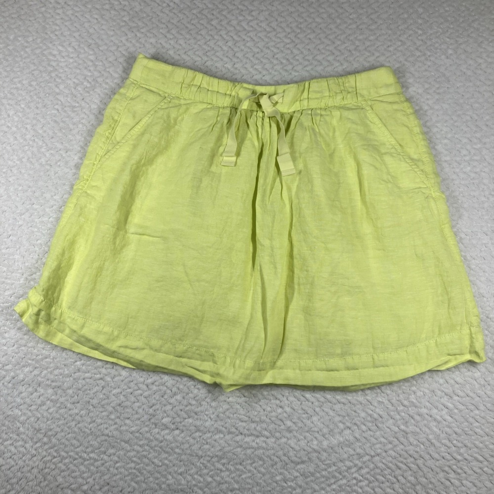 J Crew Womens Linen Paperbag Mini Skirt 8 Yellow Preppy Coastal Beach